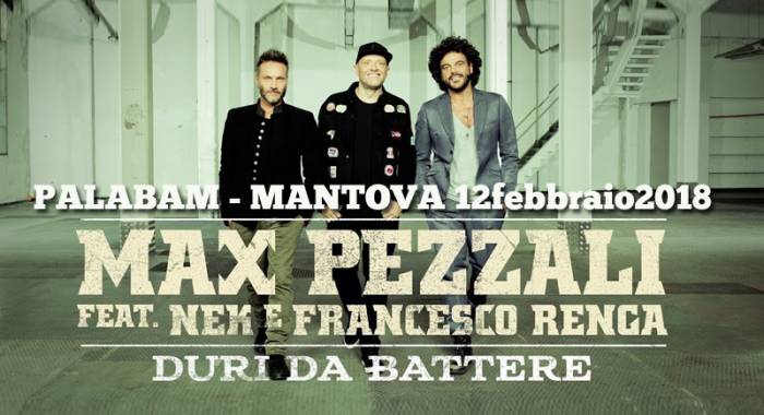 Nek, Pezzali, Renga's concert 2018 at Mantua Palabam in February